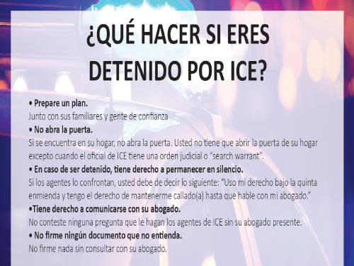 ¿QUE HACER SI ERES DETENIDO POR ICE?