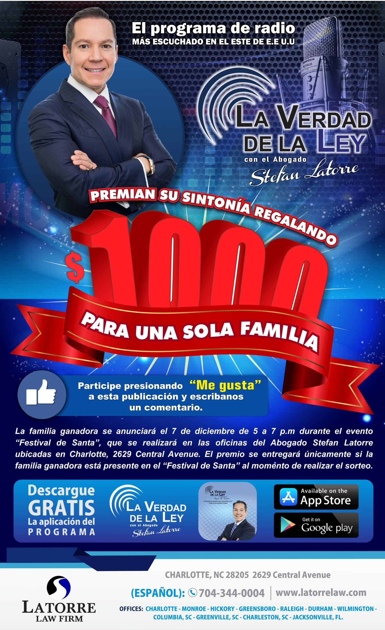 $1000 Para Una Sola Familia – Fiesta Con Santa 2018